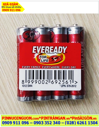 Eveready 1012-SW4; Pin đũa AAA 1.5v Eveready 1012-SW4 chính hãng _Made in Singapore _Vỉ 4viên